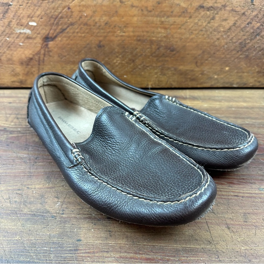 Banana Republic Leather Driving Shoe Moccasin Loafer Brown Size 10